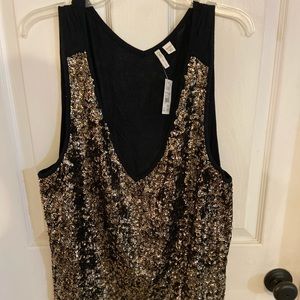 Stunning gold and black tank top